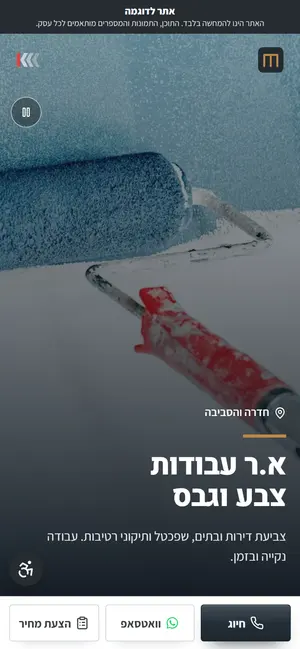 אתר אינטרנט לדוגמה בנייד: צבע ושפכטל