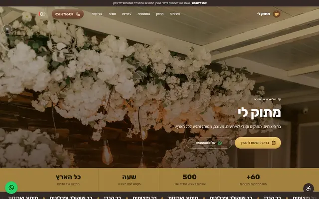 אתר אינטרנט לדוגמה במחשב: ברי מתוקים ופיצוחים