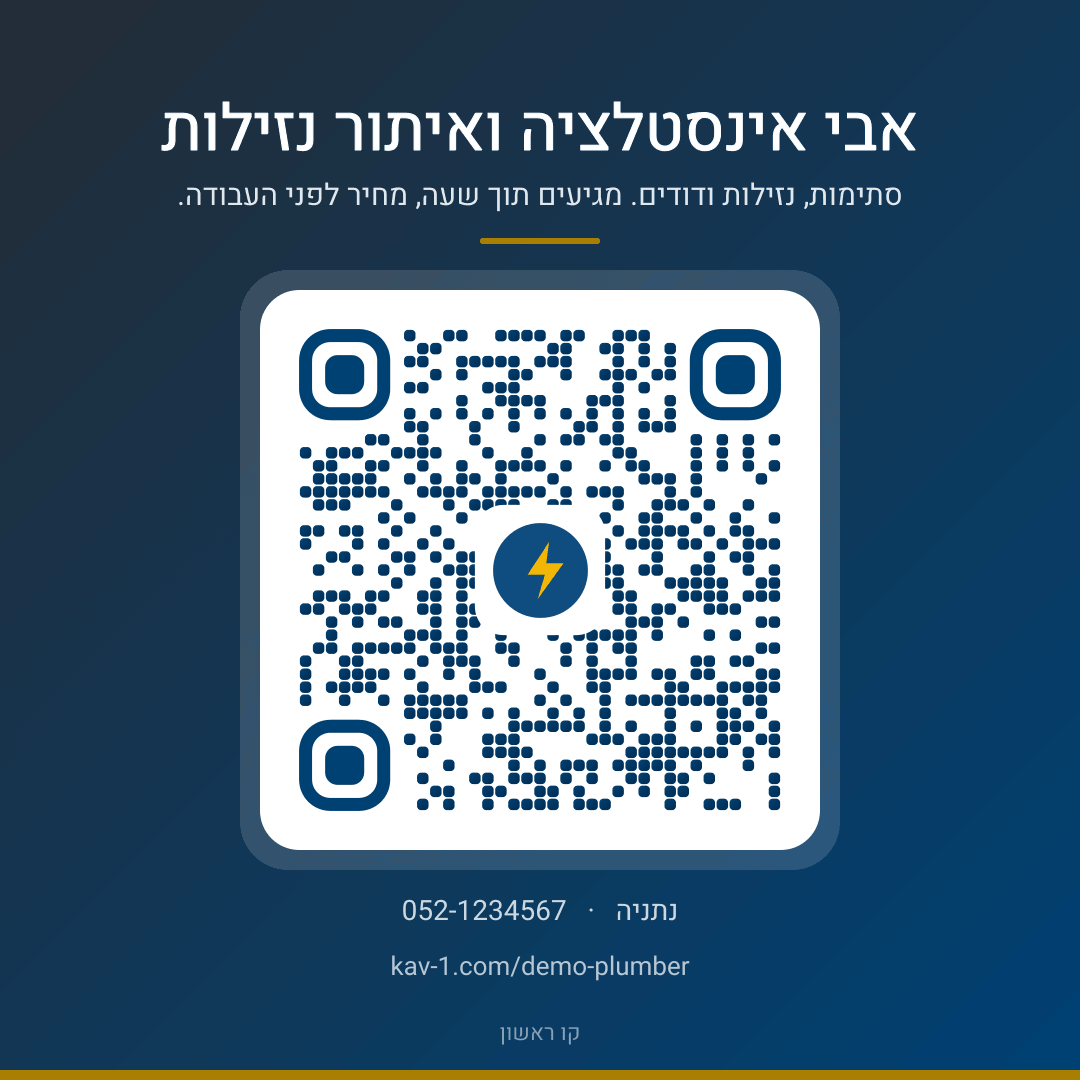 קוד QR לאתר של אבי אינסטלציה ואיתור נזילות